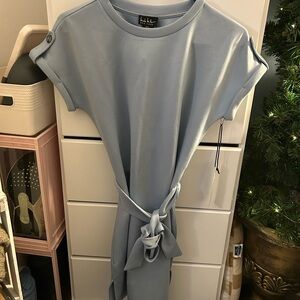 Nicole Miller Light Blue Dress with Tie Waist